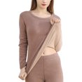 thumbnail image 1 of Jumpingount Ropa interior térmica para mujer, ropa interior térmica gruesa para invierno, para clima frío, elástica, parte inferior larga, conjuntos de Pijama Café/Juego/XL Jumpingount AP013086-08B, 1 of 6