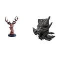 thumbnail image 1 of Figura de cabeza de ciervo,Adorno de cabeza de ciervo,estatua de animal decorativa,Figura de cabeza de ciervo para decoración de mesa creativa,Figura de mesa,Estantes de sujetalibros Estatua, 1 of 8