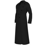 Miluxas Mens Winter Fashion Easy Solid Color Warm Lapel Coat Business Casual Coat Black XL(XL)