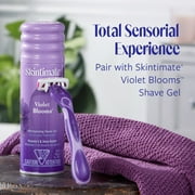 Skintimate Exotic Violet Blooms 4-Blade Womens Disposable Razor, 4 Ct