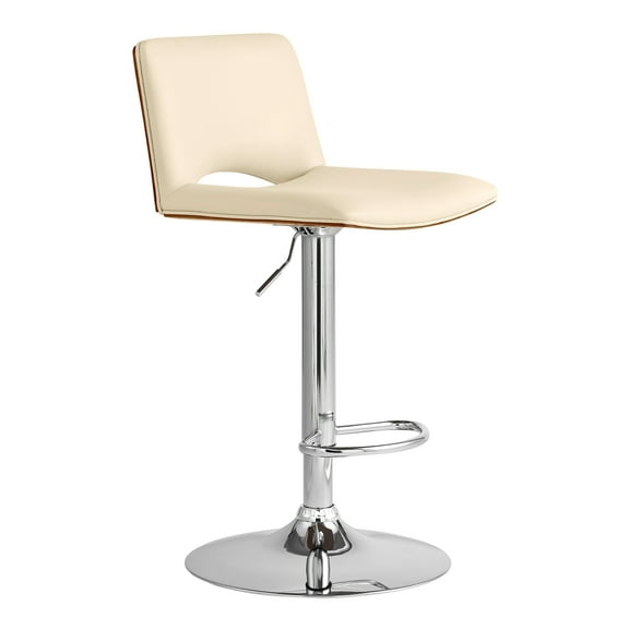 Armen Living Indoor Tandy Gray Faux Leather and Brushed Stainless Steel 30" Bar Stool