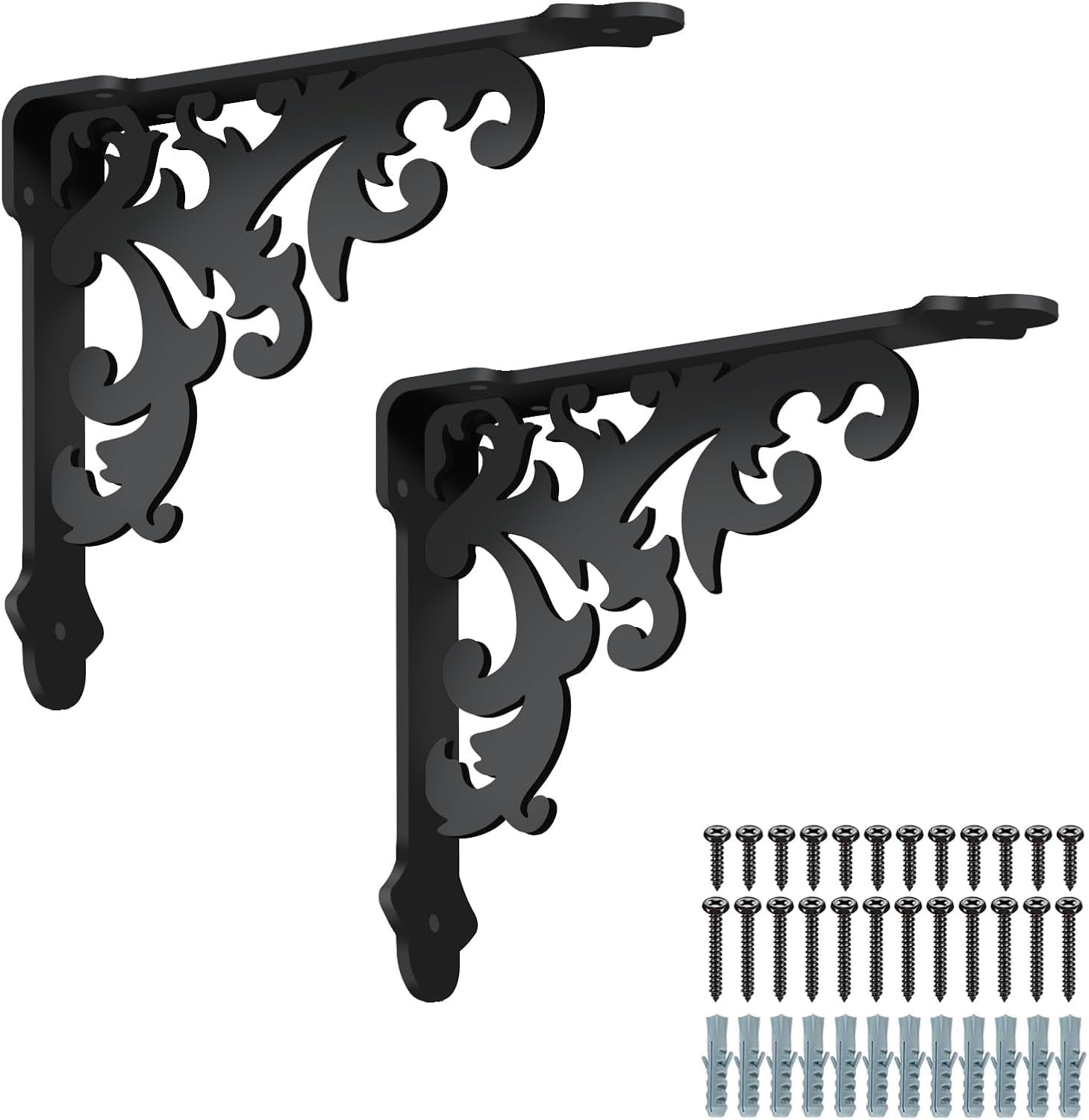 2 Pack Branches and Bird Shelves Brackets Heavy Duty Decorative Shelf Bracket Iron Wall Shelf Brackets for Bookshelf Fireplace Mantel Corbels Metal Corner Brace for Kitchen 8.3x6.8in for diy making