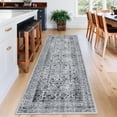thumbnail image 6 of Area Rugs for Living Room Bedroom, Large Washable Rug, Vintage Floral Boho Non Slip Low Pile Carpet Indoor Dining Room Kids Room Grey 8 * 10 ft, 6 of 9