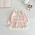 thumbnail image 6 of Bxsruta Girls Sweater and Skirt Set Long Sleeve Button Down Outfit Casual School Party Wear, 6 of 8