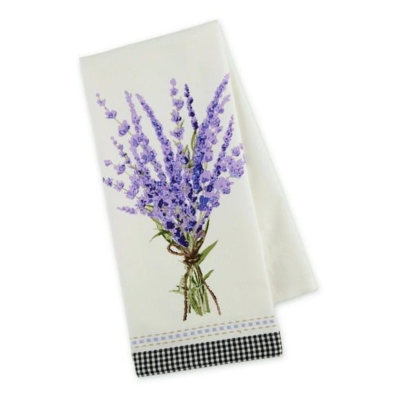 Lavender Bouquet Embellished Towel - Design Imports - 100% Cotton 18 x 28