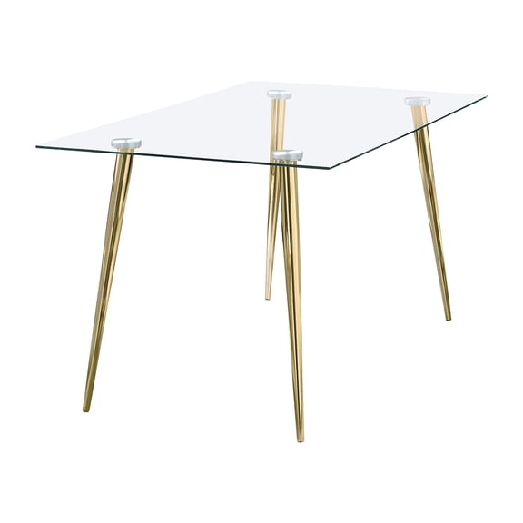 Gilman Rectangular 64-inch Glass Top Dining Table Gold
