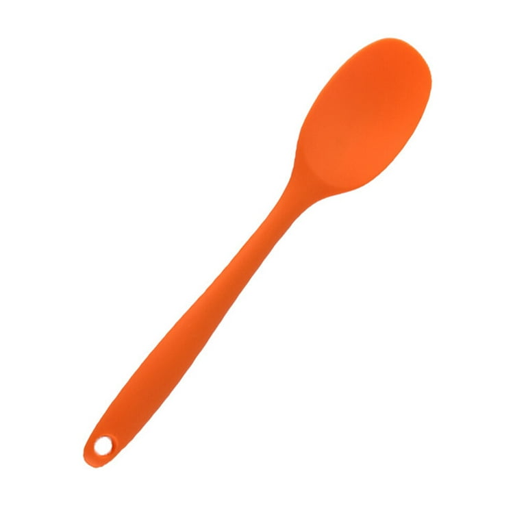 Eease Silicone Soup Spoon Long Handle Nonstick Kids Scoop Food Serving Spoon (Orange), Size: 20.6