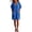 Blue, variant on Women's Summer Cotton Linen Dress with Pockets, Casual V Neck Batwing Sleeve Mini Dress, Loose Fit Breathable Tunic Sundress