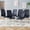 Black-6, variant on Sudica Upholstered Dining Chairs Set of 4 PU Leather Dining Room Chair with Silver Metal Legs,Dark Gray