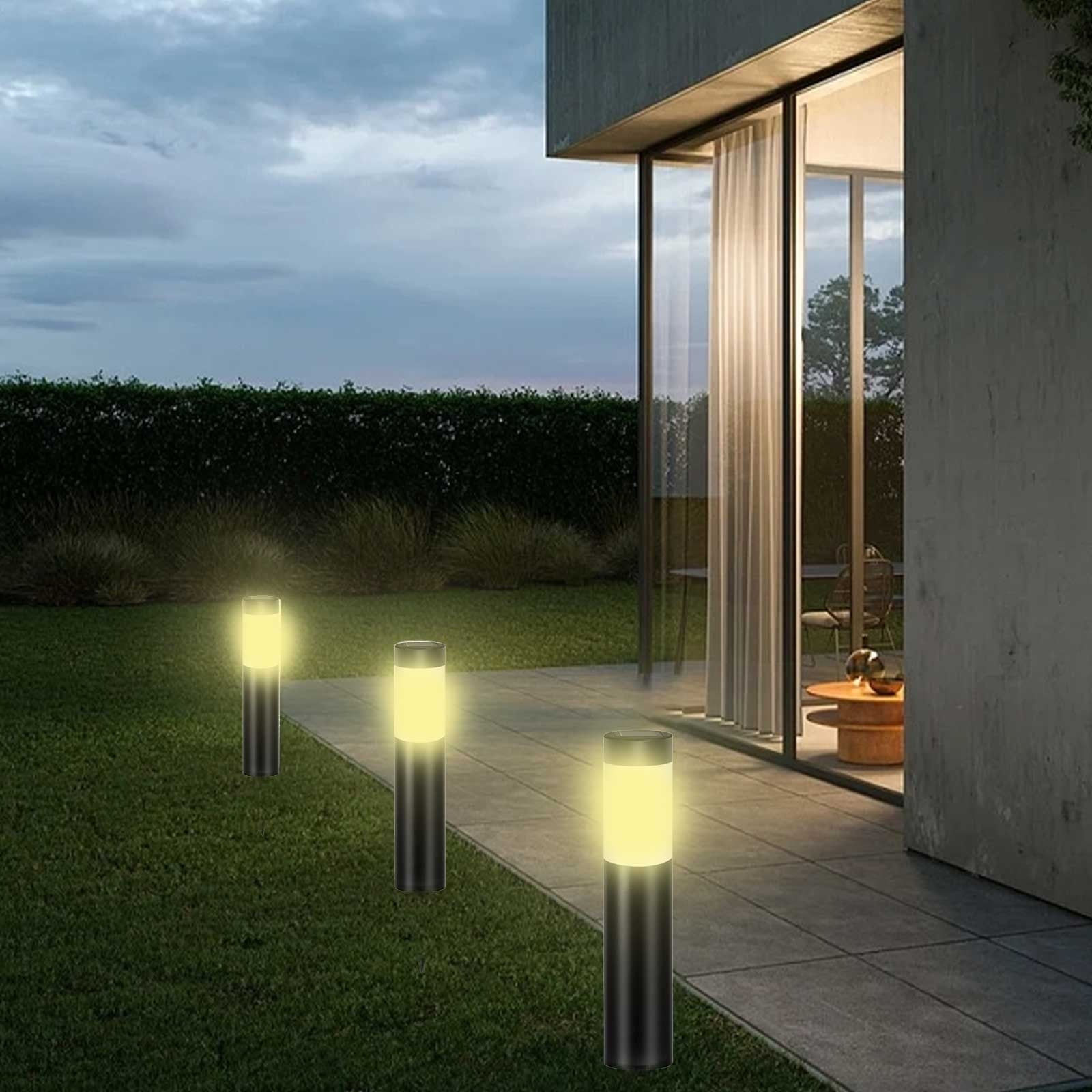 COM1950s Solar Pathway Lights Outdoor | Bright Solar Garden Lights | 15 Hrs Dusk To Dawn Solar Yard Lights for Lawn,Walkway,Driveway | Luxury Landscape Path Lights | Auto On/Off,Waterproof