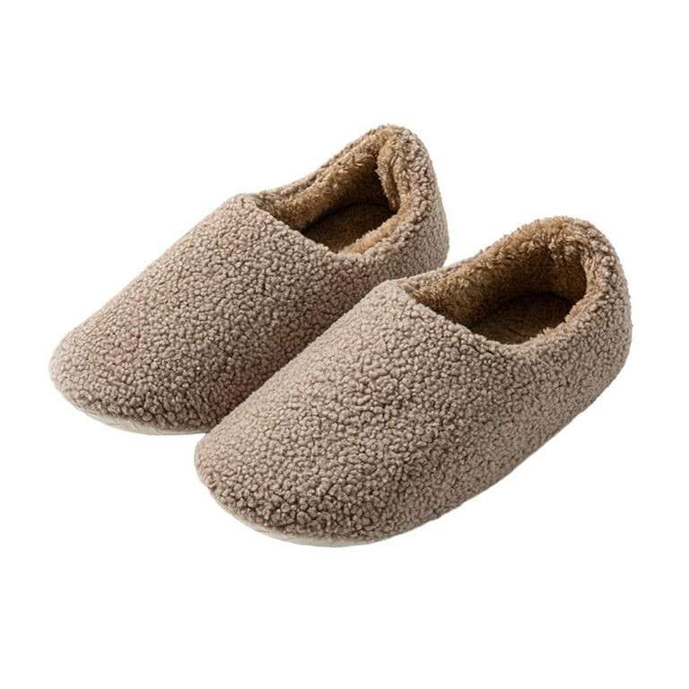 Slippers for Women Men Slip-on Warm House Slipper Fleece-Lined