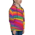 thumbnail image 3 of Kll Unisex Kids Boys Girls Hooded Pocket Pullover Hoodies-Lines Multicolored Rainbow, 3 of 9