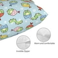 thumbnail image 3 of Pofeuu Frog In Mermaid Print Polyester Microfiber Plush Pillowcases, Super Soft and Cozy Pillow Case Covers with Envelop Closure（Pillow core not included）-14"x20", 3 of 6