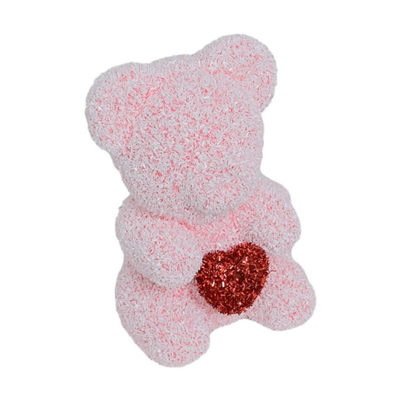 LOVIVER Valentine's Bear Home Centerpiece Lovely Valentines Day Gifts Creative Valentines Day Decoration Holding Heart for Girlfriend Pink White