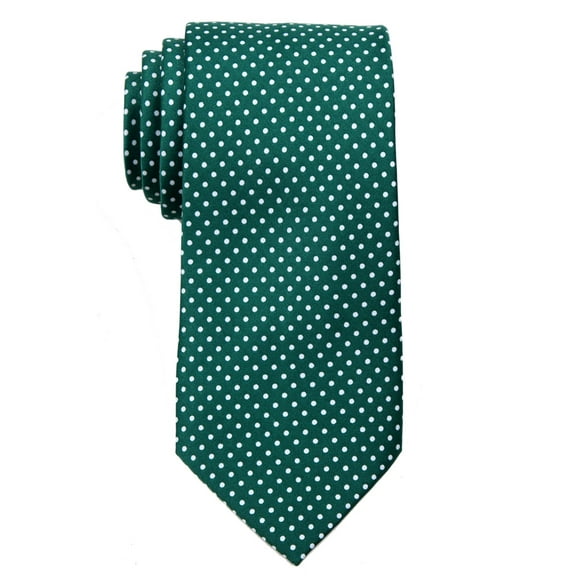 Mens Big and Tall XLPolka Dot Necktie - Dark Green