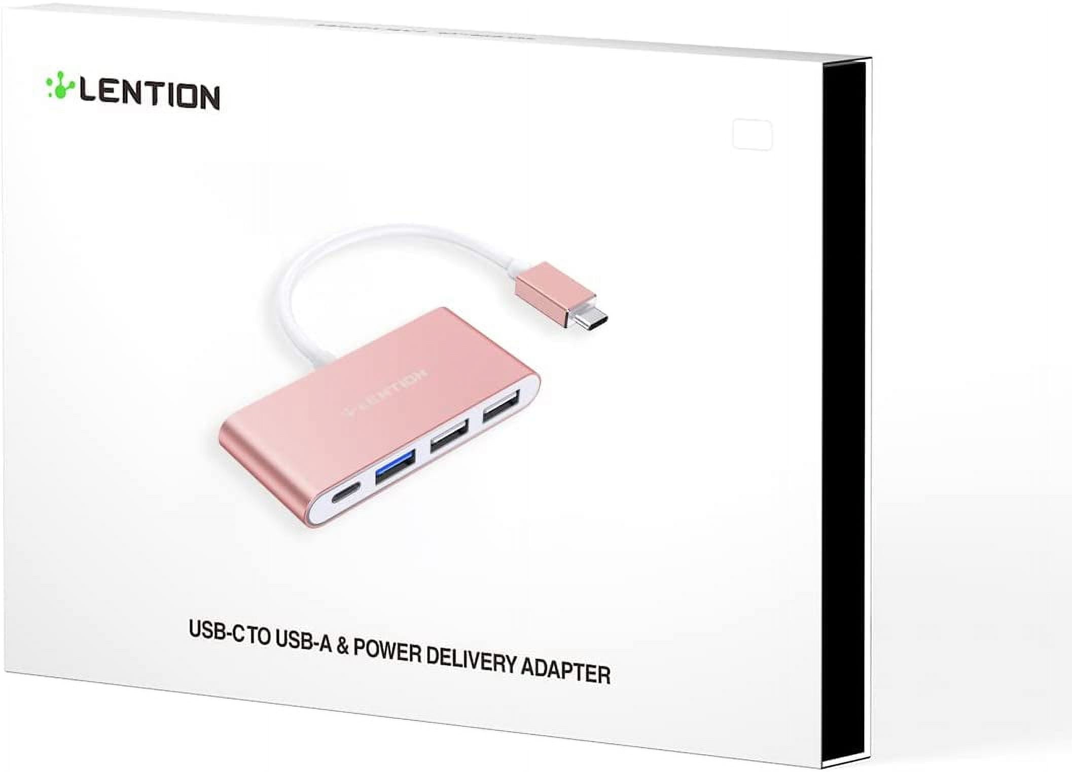 LENTION Multi-function 4-in-1 USB C Hub,USB to USB C Splitter with Type C  Charging Adapter Compatible with MacBook Pro,New Mac Air/Surface,  ChromeBook, More(C13) 
