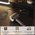 thumbnail image 4 of Vanity Desk with Mirror and Lights,Makeup Vanity with Lights & Charging Station,Vanity Table with Time Temperature Display Mirror,Storage Cabinets, Rustic Brown, 4 of 8