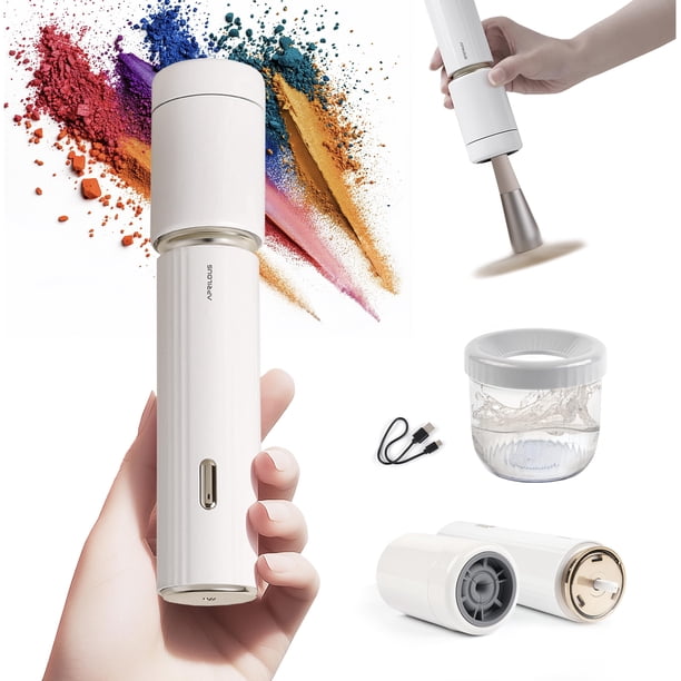 Limpiador de brochas de maquillaje Aprilous Electric con secador y cargador