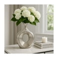 thumbnail image 4 of Elegant Ceramic Vase with Hollow Center for Living Room Decor - Contemporary Flower Vase for Home Decor and Room Display - Sculptural Accent for Bedroom, House, Office and Table - 13", Silver, 4 of 15