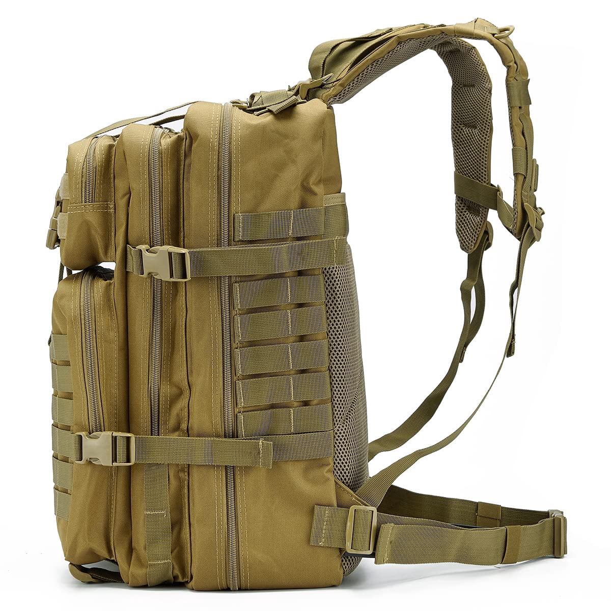 QT&QY 45L Molle Hiking Backpack for Men, Heavy-Duty 900D Outdoor Travel Daypack & Camping Work Bag