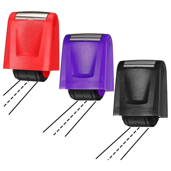 3 Pieces Dashed Handwriting Lines Practice Roller Stamp Self Inking Line Rolling Stamps (Red, , Black)