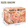 thumbnail image 5 of Yayeee Collapsible Cube Storage Bin with Lid Fabric Closet Decorative Basket with Handles, Abstract Orange Flowers, 5 of 7