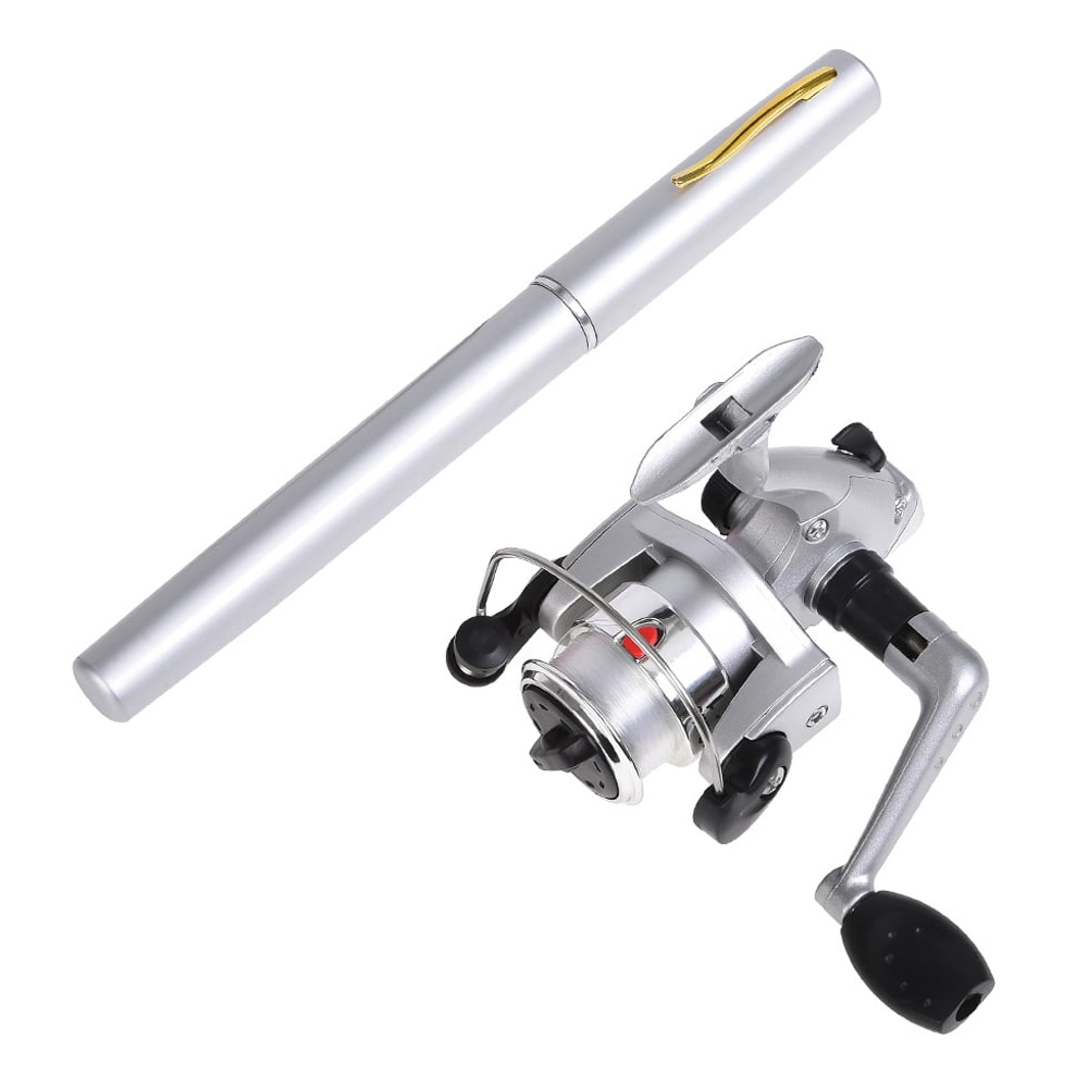Pen Fishing Rod and Reel Combo Set Mini Telescopic Pocket Fishing Rod Spinning Reel Fishing Line Soft Lures Baits Jig Hooks