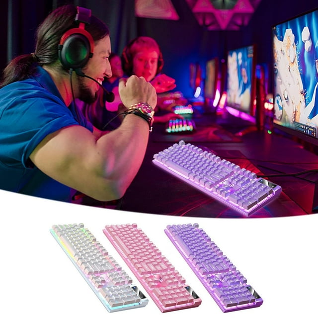 sdhkgrrt under $5 2Pcs Gaming Keyboard, Gaming Keyboard USB Wired,Floating Design Mechanical Feel Keyboard,Ultra-Slim LED Backlit Keyboard,Ergonomic Water-Resistant Design,Desktop Computer Gaming