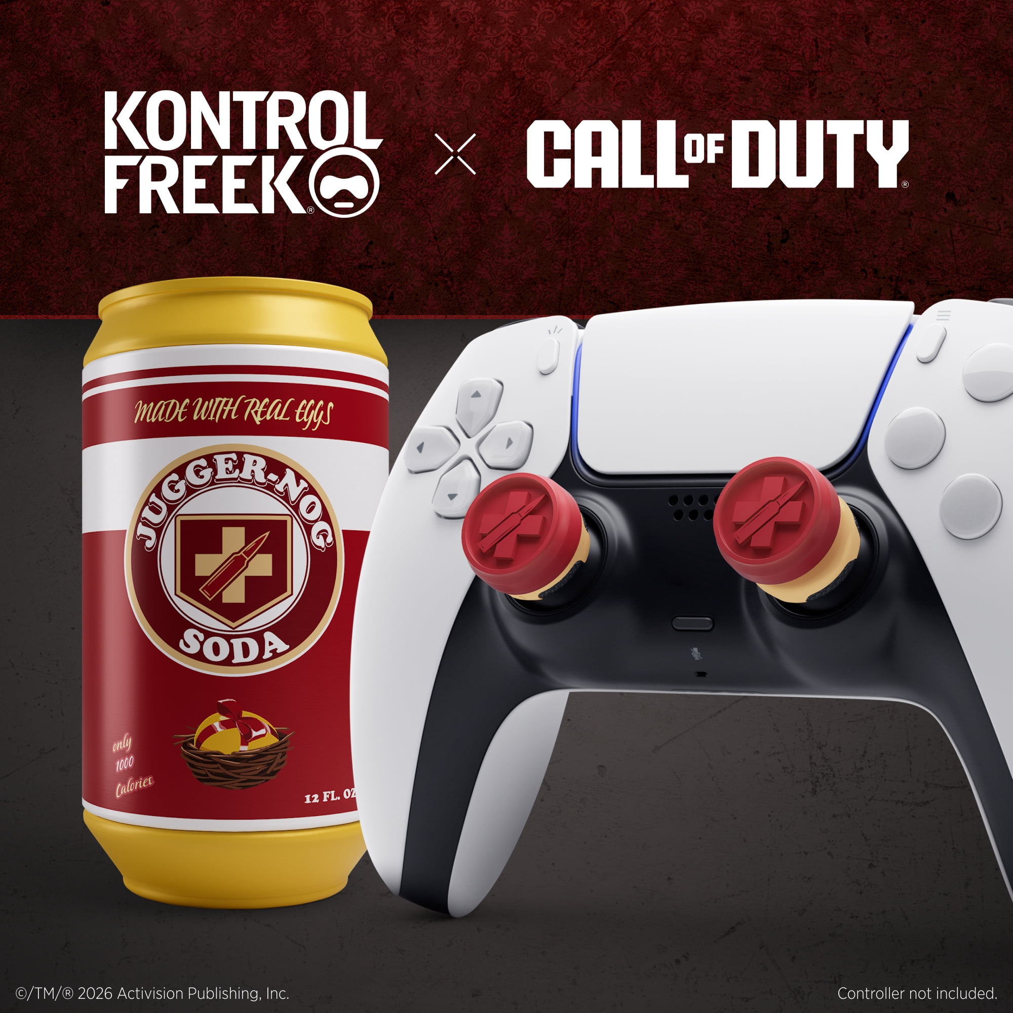 KontrolFreek Jugger-Nog Performance Thumbsticks - Collector's Edition - PlayStation 4 (PS4), PlayStation 5 (PS5) Controller - Red and Cream