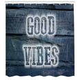 thumbnail image 2 of Ambesonne Chill Shower Curtain, Words on Wood Planks, 69"Wx75"L, Dark Blue White, 2 of 2