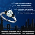thumbnail image 2 of Gem Stone King 925 Silver and 10K Yellow Gold Sky Blue Aquamarine and Black Onyx Engagement Ring for Women | 1.64 Cttw | Oval 8X6MM | Gemstone March Birthstone | Size 6, 2 of 6