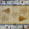 thumbnail image 7 of Emma + Oliver 5x7 Beige Nautical Theme Accent Rug with Coastal Scene Borders Featuring Sailboats, Lighthouses, Anchors, Compass Rose and Seashells, 7 of 7