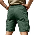 thumbnail image 5 of Besolor Men's Cargo Shorts Wide Leg Elastic Waisted Drawstring Casual Hiking Running Outdoor Workwear Shorts with Pockets(X-Large,Army Green), 5 of 6