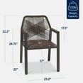 thumbnail image 2 of Best Choice Products Set of 2 Indoor/Outdoor Aluminum Woven Rope Dining Chairs w/ Armrests - Brown/Mocha, 2 of 7
