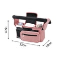 thumbnail image 4 of Topukaiba Stroller Organizer with Insulated Cup Holder, Detachable Phone Bag & Non-Slip Straps, Fits Most Strollers, 16" x 4" x 6", Pink, 4 of 6