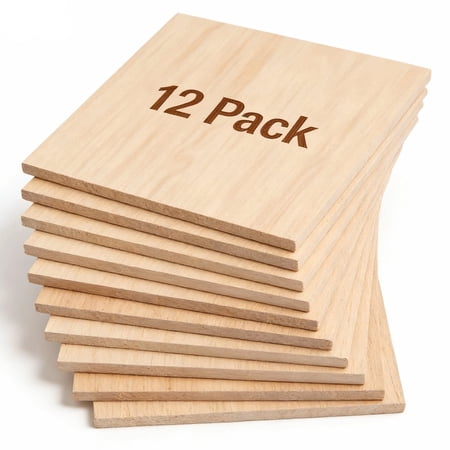 12 Pack 12x12 Inch Basswood Plywood Sheets – 2mm Thin Unfinished Wood for Laser Cutting, DIY Crafts, Architectural Models & Pyrography, Smooth Blank Surface for Painting & Burning