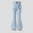 thumbnail image 2 of JLMSPLWG Girls Flare Jeans Kids High Waisted Pants Toddler Daily Wear Skinny Fit Black Aesthetic Bell Bottom Jean Streetwear Teen Girl Solid Color Casual Stretchy Summer Denim Jeans Kids Clothes, 2 of 6