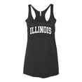 thumbnail image 2 of Wild Bobby State of Illinois College Style Women Tri-Blend Racerback Tank Top, 2 of 6