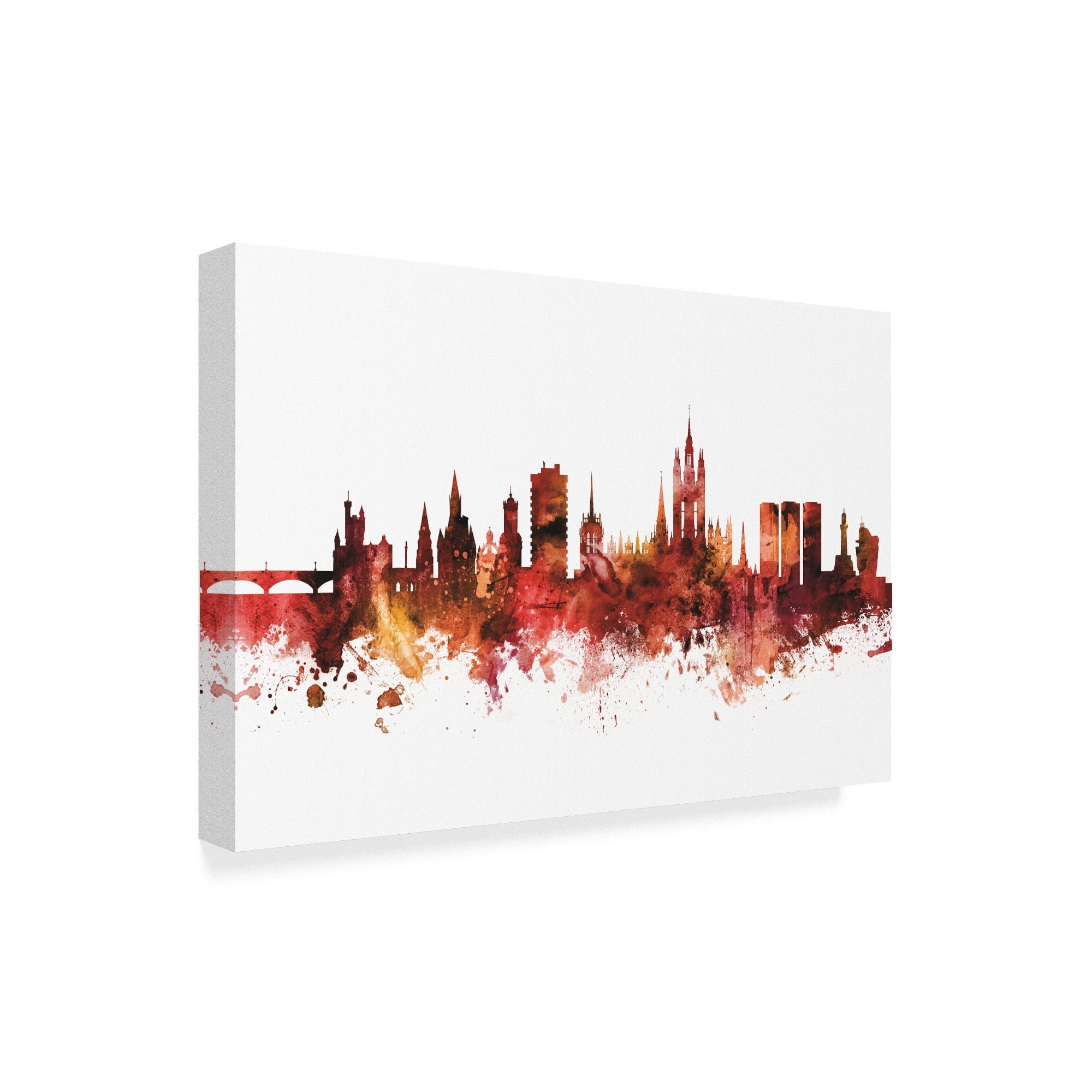 Trademark Fine Art 'Aberdeen Scotland Skyline Red' Canvas Art by Michael Tompsett