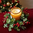 thumbnail image 6 of Neoyler Christmas Garland Candle Ring with Artificial Eucalyptus Leaves Suit for Holiday Table or Kitchen Decor 7.9in Multicolor, 6 of 7