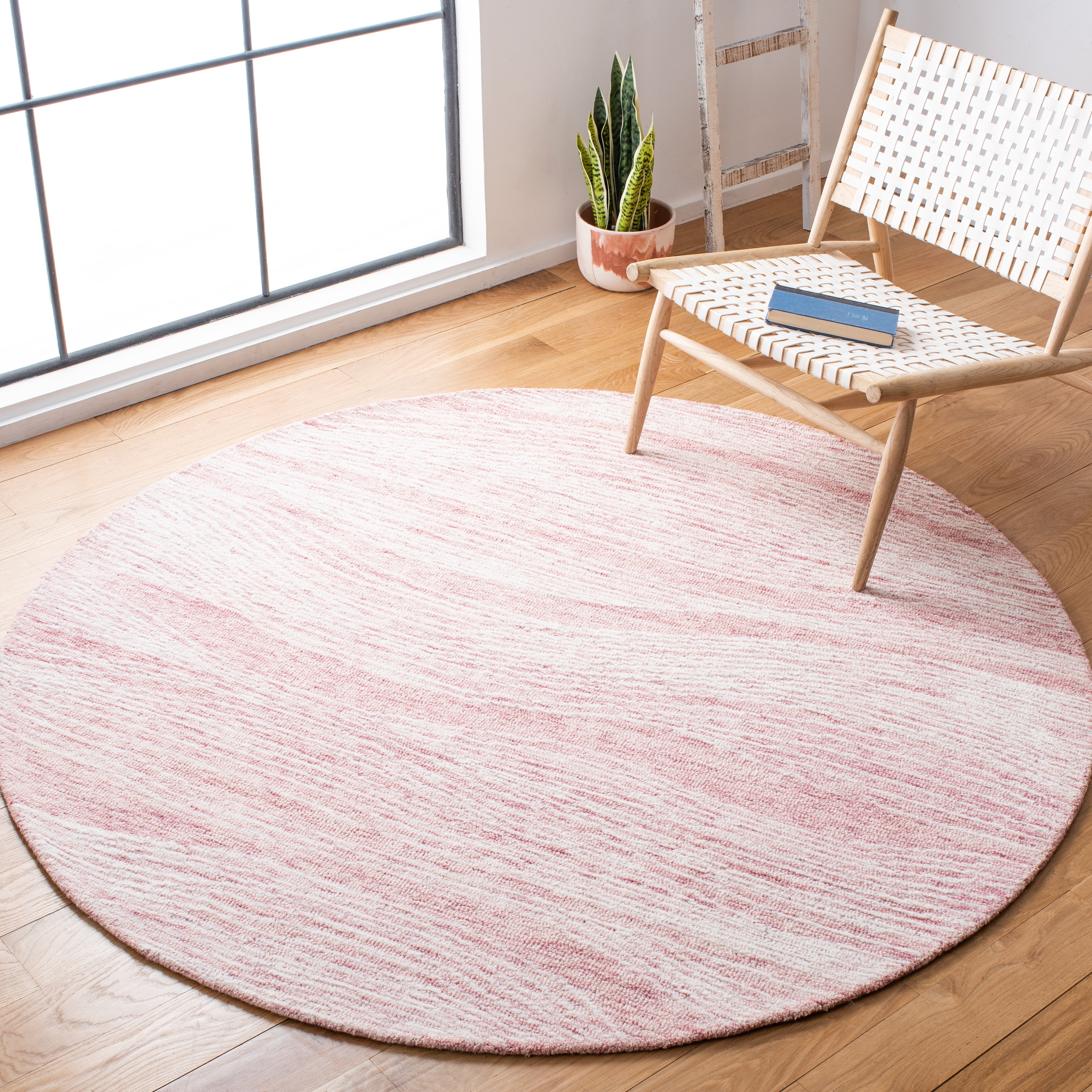 SAFAVIEH Metro Bridget Abstract Area Rug, Pink/Ivory, 6' x 6' Round