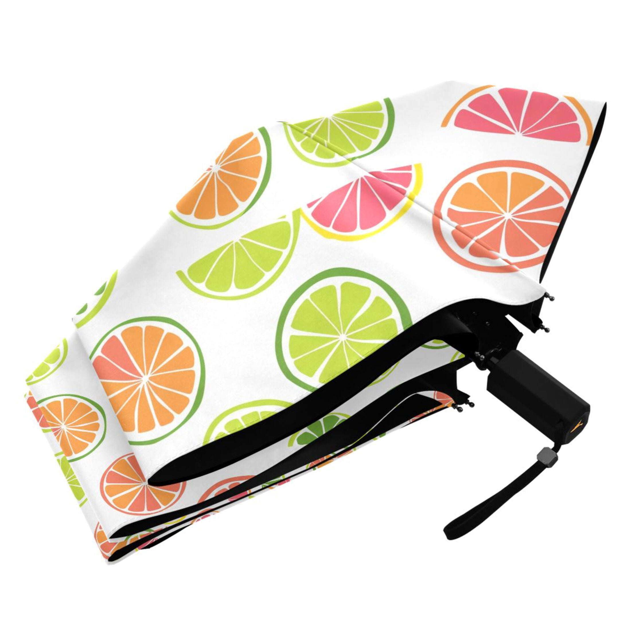 Colorful Lemon Slice Compact Sun Umbrella Windproof Travel Umbrellas for Rain Strong Portable UV Protection