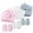 3 Pack/A, variant on 3 Pack Newborn Baby Hospital Hats Beanie Bow Infant Caps Baby Mittens Set for 0-6 Months