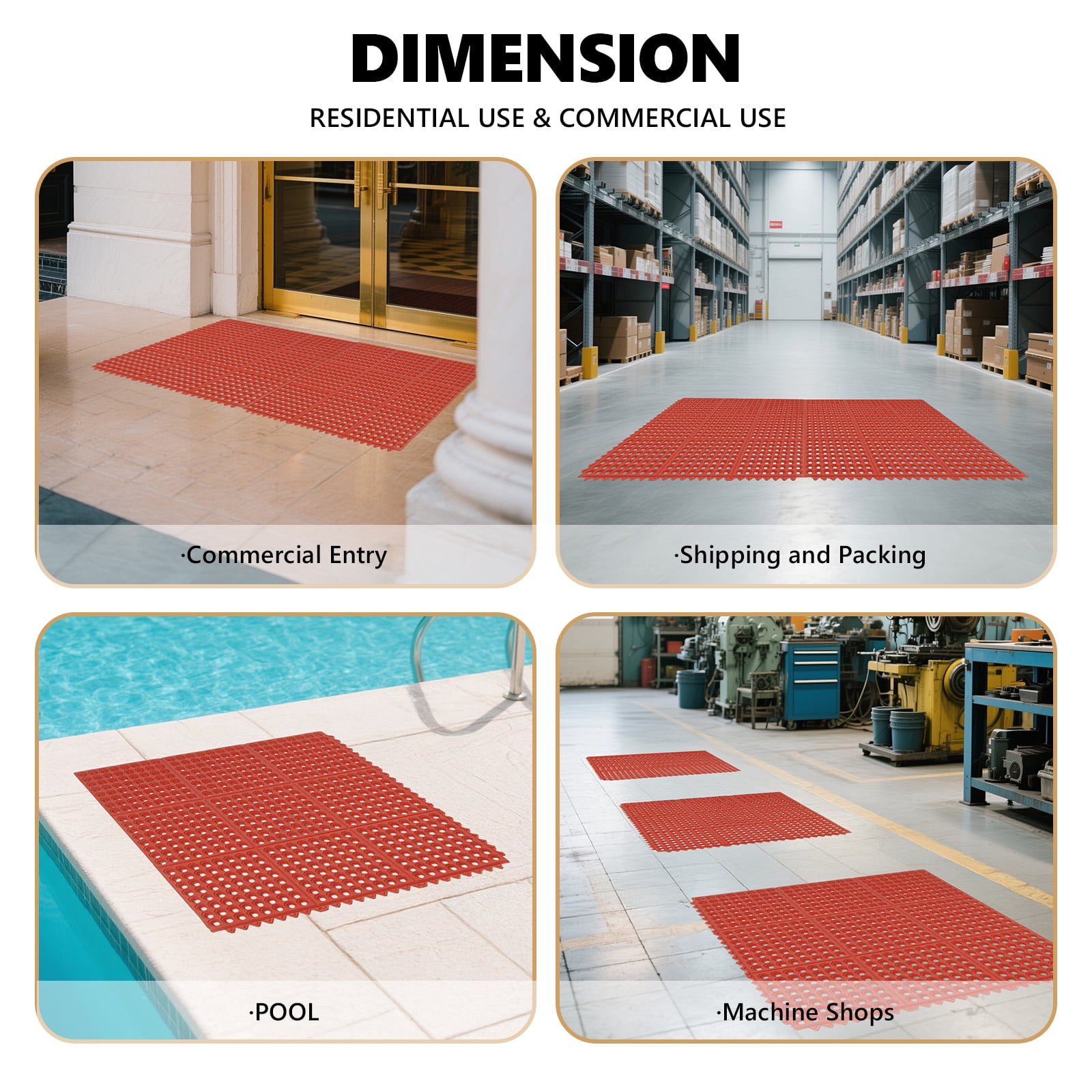 Extra-Thick Non-Slip Waterproof Floor Mat, Heavy-Duty Comfort Standing Mat for Sink, Stove, Countertop