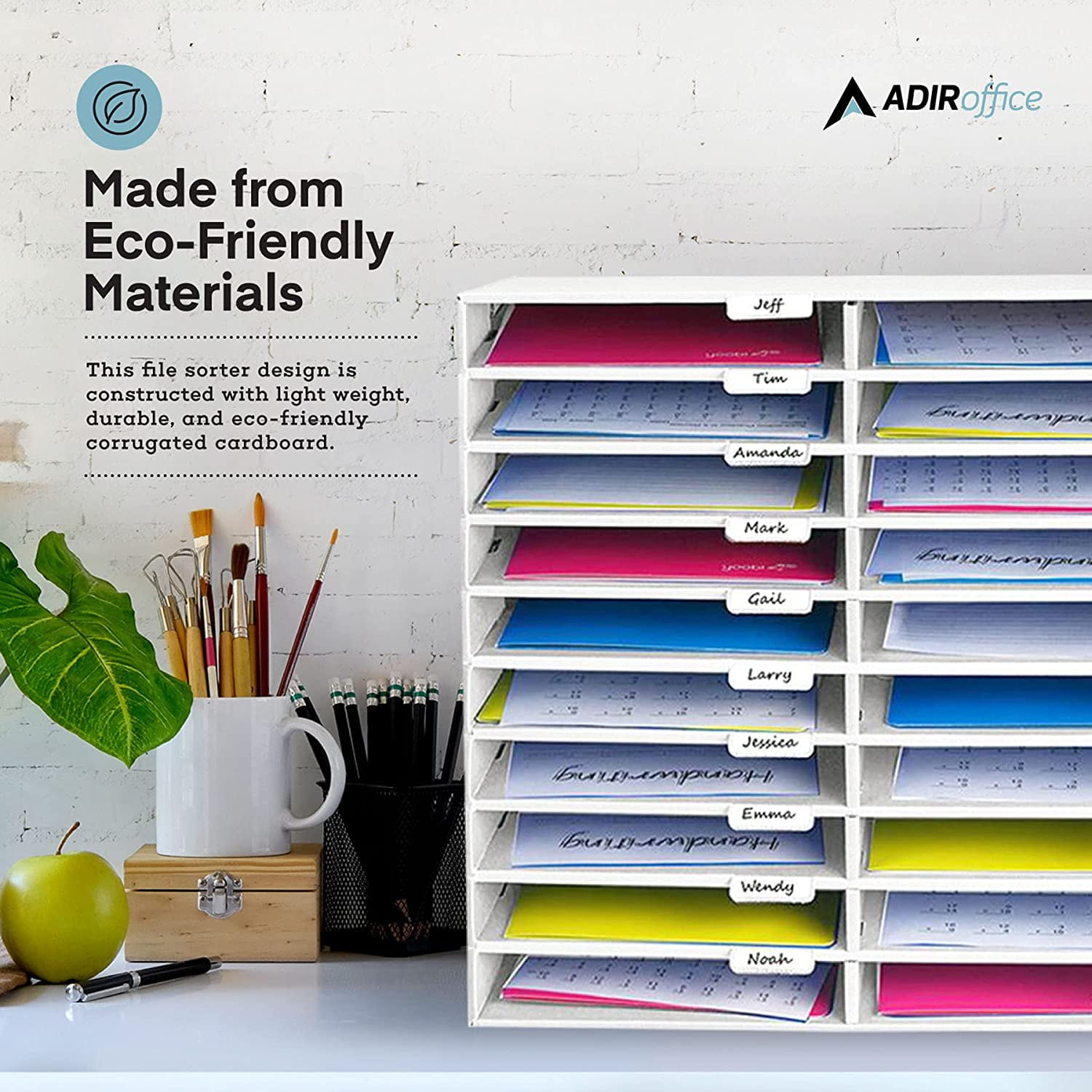 おりおりアルフ　メッキラック トップレールガード　 1994-2013年 AdirOffice 30-Slot White Classroom Upright Vertical Folder File