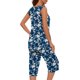 thumbnail image 4 of Conjunto de Ropa de Salón para Mujer Cuello Redondo Blusa sin Mangas Sólida Y Pantalones Cortos de Cintura Elástica Pantalones, Pantalones Cortos de Verano para Mujeres, 4 of 7