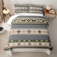 thumbnail image 2 of Homewish Boho Tribal Themed Quilt Full,Horizontal Stripes Full Bedspread Sets,Gray,3 Pieces, 2 of 7
