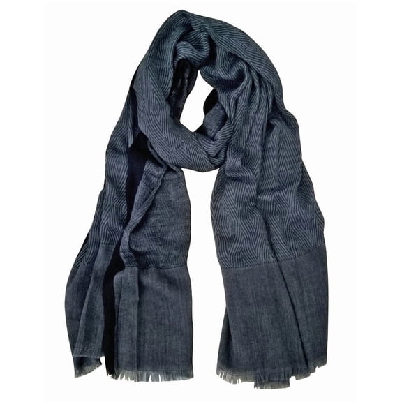 WoWstyle Cotton-Linen Scarves Mens Stripe Crinkle Long Scarf Fashion Wrap Shawl for Travel