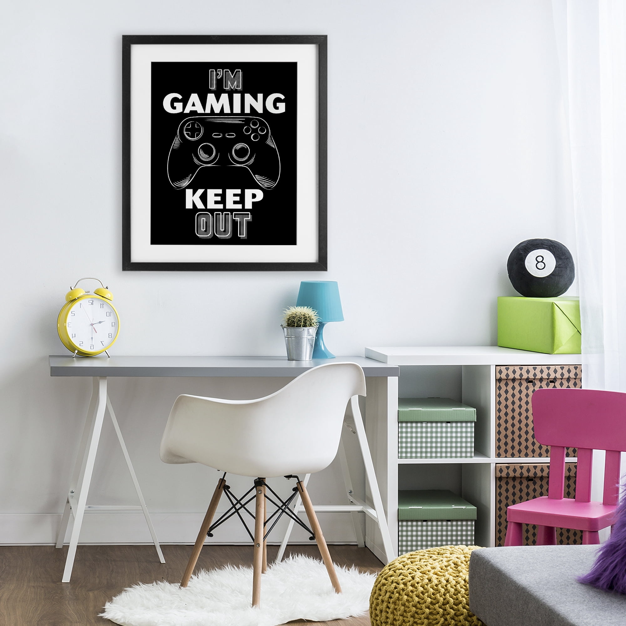Stupell Industries I'm Gaming Keep Out Black Framed Print Under Glass, design by Marcus Prime