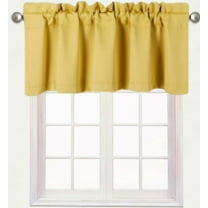 1 piece yellow valance TVLO-18 blackout thermal tier window treatment rod pocket kitchen bathroom size 54" wide X 18" length for short window room darkening